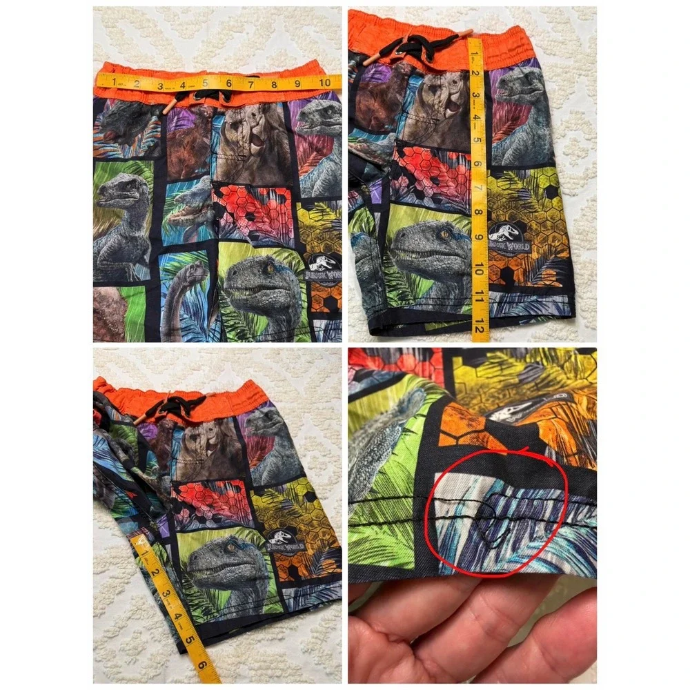 Jurassic World Dinosaur Graphic Swim Trunks Orange Multi XS 4/5 Boys‎ Swimwear